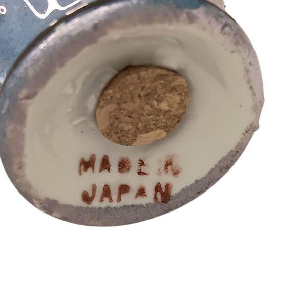 Vintage Blue & Orange Lusterware Salt & Pepper Shakers Round Top W New Stoppers - Picture 4 of 8